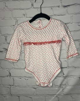 Infant’s Girl’s Matalan Retail Ltd Long-Sleeved White Onesie with Red Polka Dot Detail