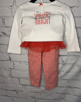 Infant’s Girl’s Carter’s Long-Sleeved Onesie with A “Merry & Bright” Decoration