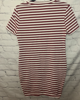 Large Maternity, Shein Red and White Striped T-Shirt Dress. Scoop Neck