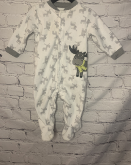 Infant’s Boy’s Carter’s Boy’s White and Gray Footsie Pajamas.