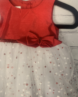 Newborn Girl’s Mia & Mimi Red and White Polka Dot Detail