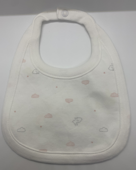Carter’s Bib White with Cloud and Bunny Detail