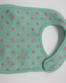 “Simple Joys” By Carter’s Bib Teal with Snail and Polka Dot Pattern