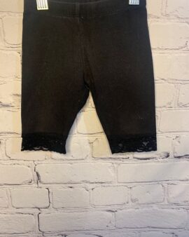 Place “Est 1989” Biker Shorts, 12-18Mo, Black w/ lace detail round leg, elastic waist