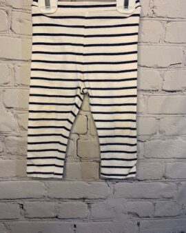 Old Navy Striped Leggings, 12-18Mo, elastic waist. White and navy-blue strip pattern