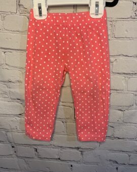 Carter’s Pink Whale Leggings, 18Mo, Pink with white polka dots and whale detail on back, lace detail on bottom of legs, elastic waist