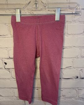 Tea Leggings, 18-24Mo, Purple w/ silver stripe detail pattern, elastic waist