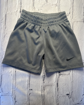Nike, 18 Mo, shorts, gray, black nike swoosh detail on left