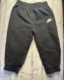Nike, 18 Mo, jogger sweatpants, black, nike swoosh detail on left, wind breaker detail on back of legs