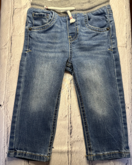 Cat & Jack, 18 Mo, jeans w. gray waist detail. drawstring, front pockets