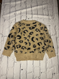 Jessica Simpson Sweater , 2T, Tan and Black Cheetah Print