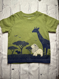Carter’s “Child of Mine”, 12 Mo, t-shirt, army green w. animal detail on front
