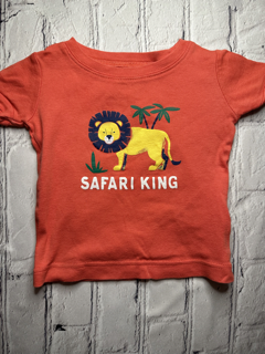 Old Navy, 12-18 Mo, t-shirt, orange w. ‘safari king’ lion detail on front