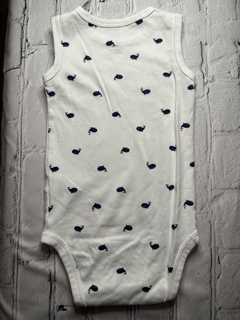 Carter’s ‘Just One You’, 12Mo, tank top onesie, white w. whale detail pattern